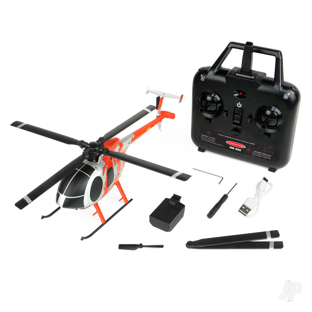 MD 500 Scale 250 Flybarless Helicopter with 6 Axis Stabilisation and Altitude Hold (Red/Silver) or Brown/ Sand - Image 5