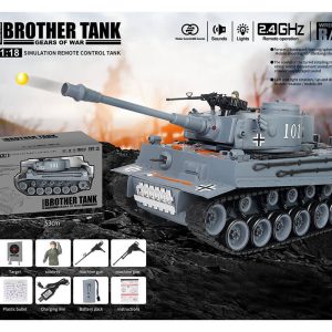 BROTHER TANK RC TANK 1:18 GERMAN TIGER 1 GREY