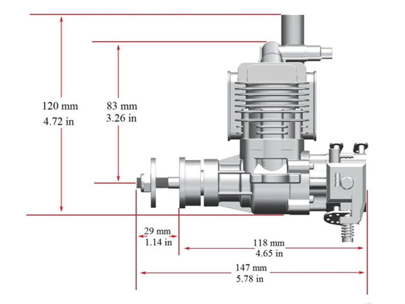 10cc Single Cylinder Side Exhaust 2-Stroke Petrol Engine