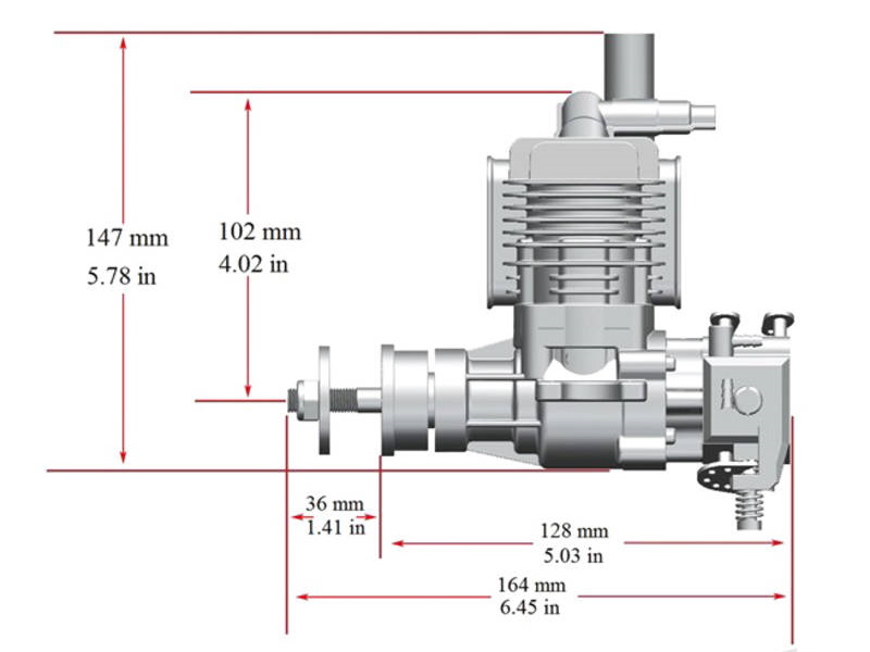 20cc Single Cylinder Side Exhaust 2-Stroke Petrol Engine