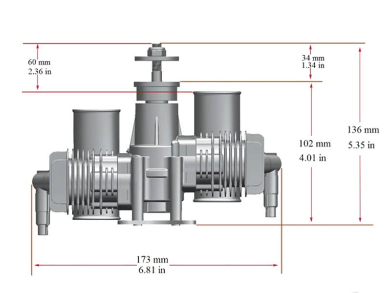 20cc Twin Cylinder 2-Stroke Petrol Engine