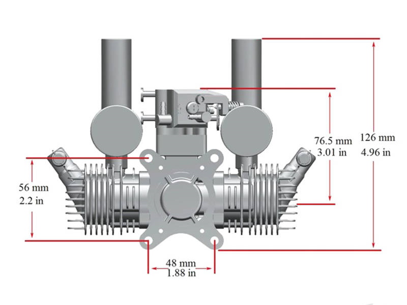 20cc Twin Cylinder 2-Stroke Petrol Engine