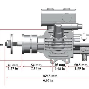 26cc Single Cylinder Side Exhaust 2-Stroke Petrol Engine