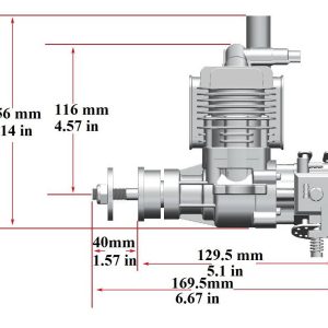 26cc Single Cylinder Side Exhaust 2-Stroke Petrol Engine