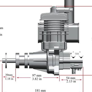 35cc Single Cylinder Side Exhaust 2-Stroke Petrol Engine