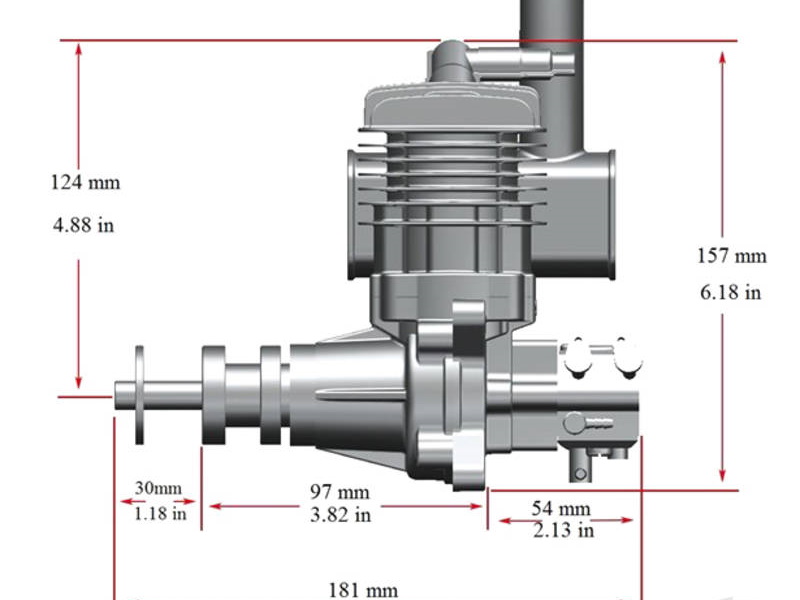 35cc Single Cylinder Side Exhaust 2-Stroke Petrol Engine