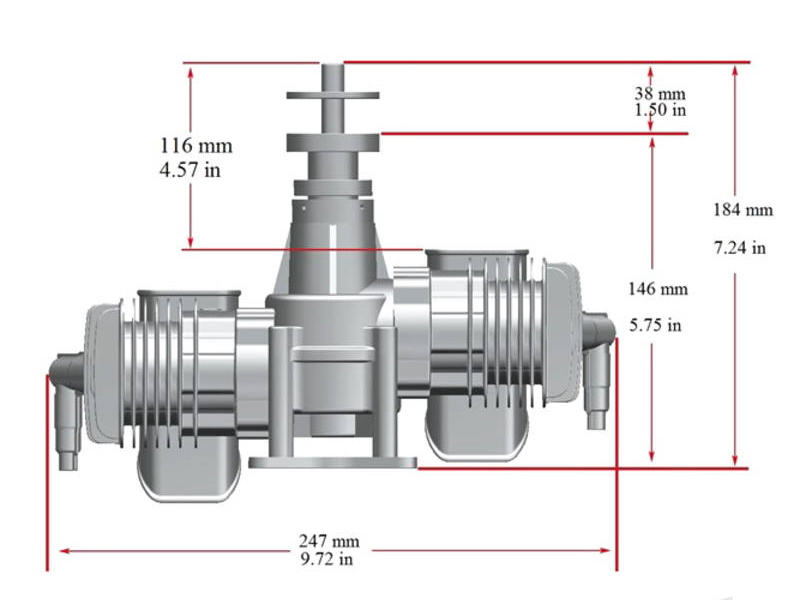 70cc Twin Cylinder 2-Stroke Petrol Engine
