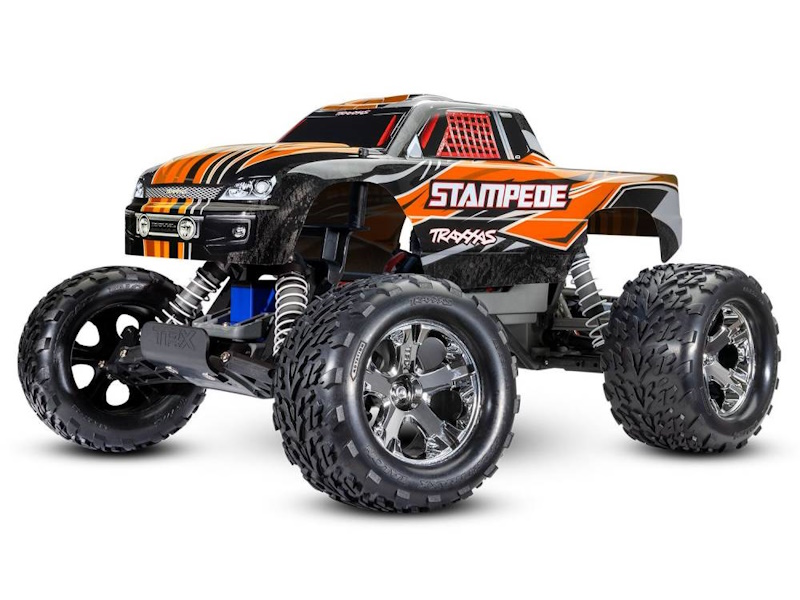 Traxxas Stampede 1:10 2WD RTR Electric Monster Truck, Orange (+ TQ 2-ch, Titan 550, XL-5, 7-Cell NiMH, USB-C charger)