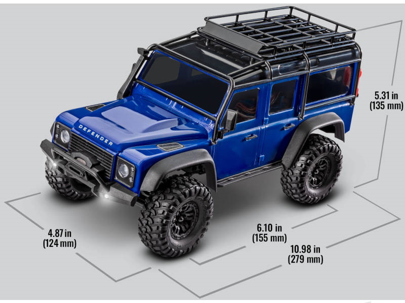 TRX-4m Land Rover Defender 1:18 4X4 Electric Trail Crawler, Red (+ TQ 2-ch, ECM-2.5, Titan 87T, 750mAh 2-Cell LiPo, USB Charger)