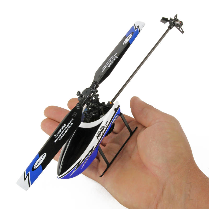 Twister Ninja 250 Helicopter with Co-Pilot Assist, 6-Axis Stabilisation and Altitude Hold (Blue)