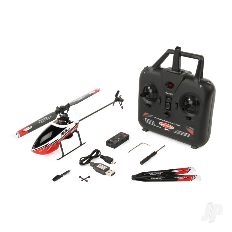 Twister Ninja 250 Helicopter with Co-Pilot Assist, 6-Axis Stabilisation and Altitude Hold (Red)