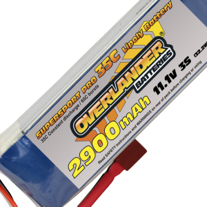 2900MAH 11.1V 3S 35C SUPERSPORT PRO LIPO BATTERY (DEANS OR XT60 CONNECTOR)