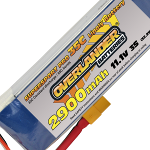 2900MAH 11.1V 3S 35C SUPERSPORT PRO LIPO BATTERY (DEANS OR XT60 CONNECTOR)