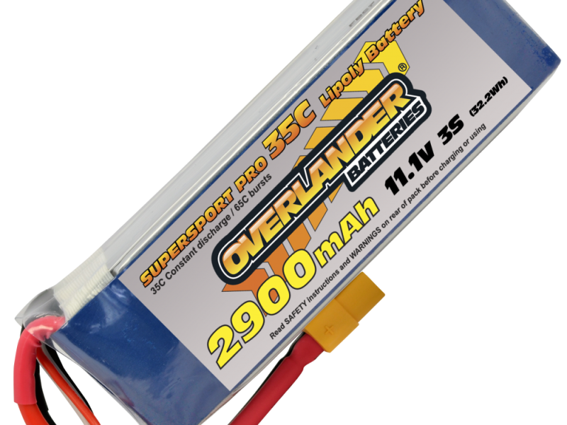 2900MAH 11.1V 3S 35C SUPERSPORT PRO LIPO BATTERY (DEANS OR XT60 CONNECTOR)